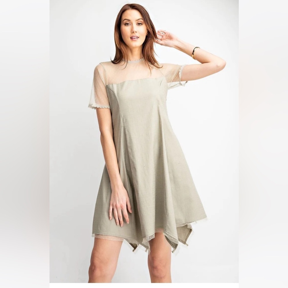 Easel Los Angeles Wendy Dot Mesh Dress Women's M - Picture 13 of 13